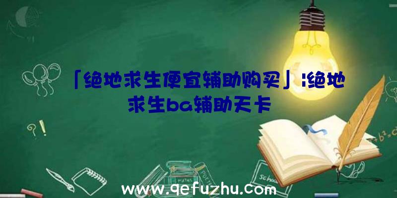 「绝地求生便宜辅助购买」|绝地求生ba辅助天卡